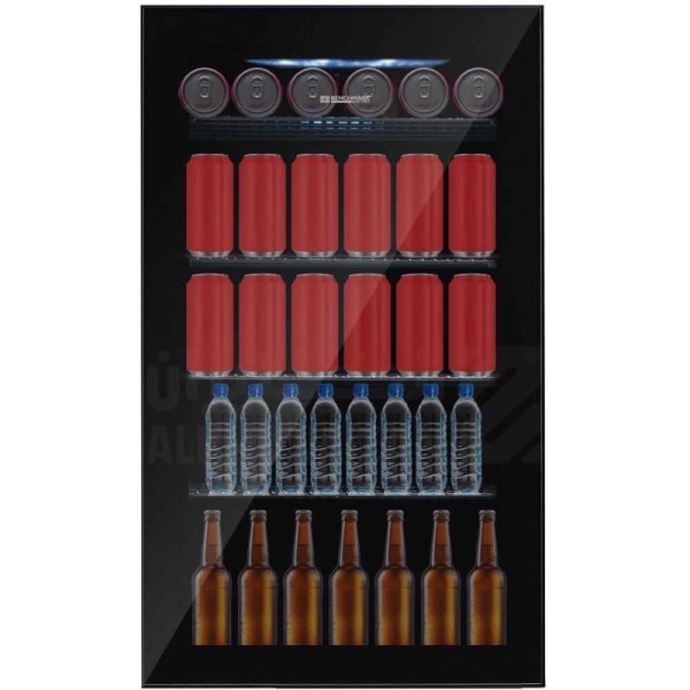 ثلاجة بنش مارك عرض مشروبات زجاجية 92 لتر - باب أسود شفاف