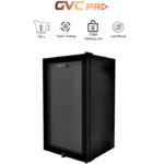 ثلاجة جي في سي برو عرض للمشروبات - 90 لتر - باب زجاجي أسود