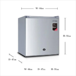 ثلاجة ارو باب واحد صغيرة 1.6 قدم - لون فضي - مثالية للمكاتب أو السكن المفروش - الصورة 3